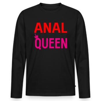 Sex Spruch Anal Porno Swinger - Männer Premium Bio Langarmshirt - Schwarz - Vorne - Nico (187cm)