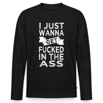 Sexe Proverbe Anal Porno Échangistes - T-shirt manches longues Premium bio Homme - noir - Devant - Nico (187cm)