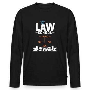 Étudiant en droit en droit - T-shirt manches longues Premium bio Homme - noir - Devant - Nico (187cm)