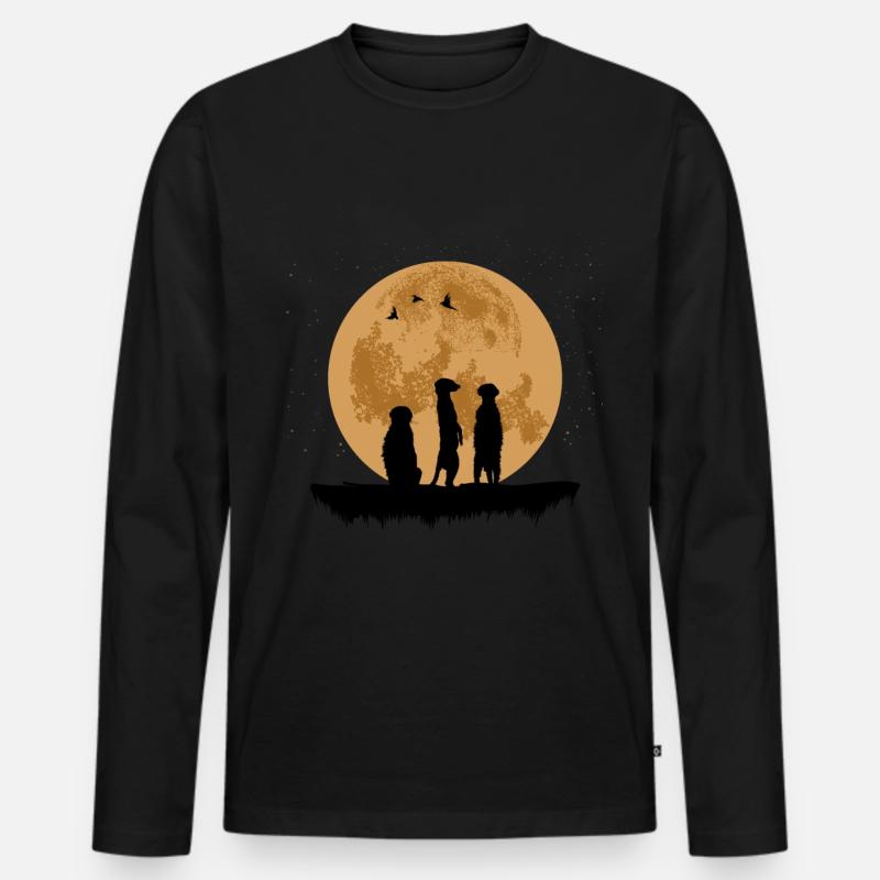 Erdmännchen - Männer Premium Bio Langarmshirt - Schwarz