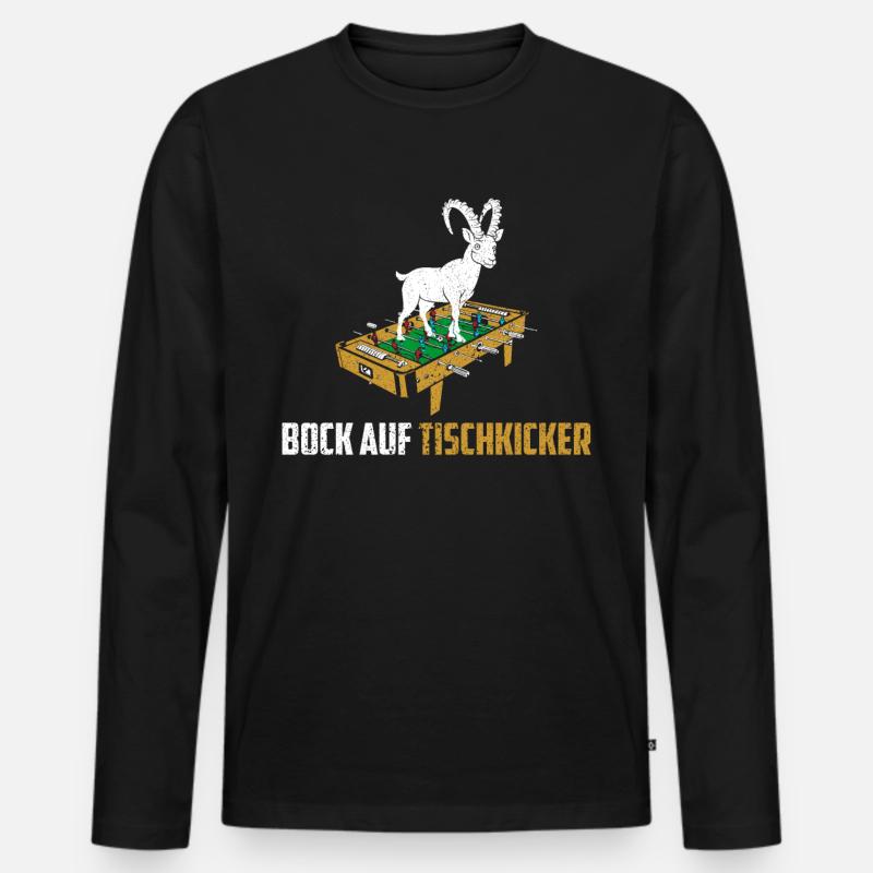 Tischfußball Kicker Tischkicker Geschenk - Männer Premium Bio Langarmshirt - Schwarz