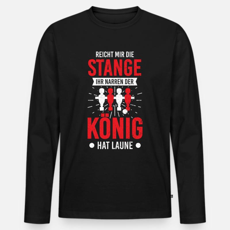 Krökeln Kicker Spruch - Männer Premium Bio Langarmshirt - Schwarz