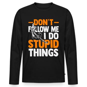 bungee jumping - Männer Premium Bio Langarmshirt - Schwarz - Vorne - Nico (187cm)