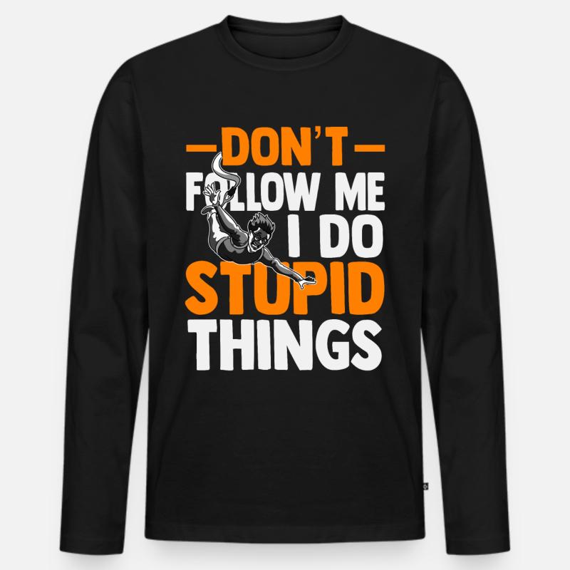 bungee jumping - Männer Premium Bio Langarmshirt - Schwarz