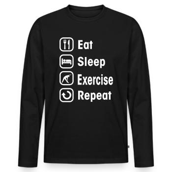 exercice - T-shirt manches longues Premium bio Homme - noir - Devant - Nico (187cm)