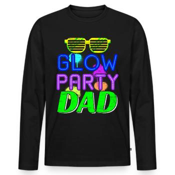 Glow Party Dad - Men's Premium Organic Long Sleeve Shirt - black - Front - Nico (187cm)