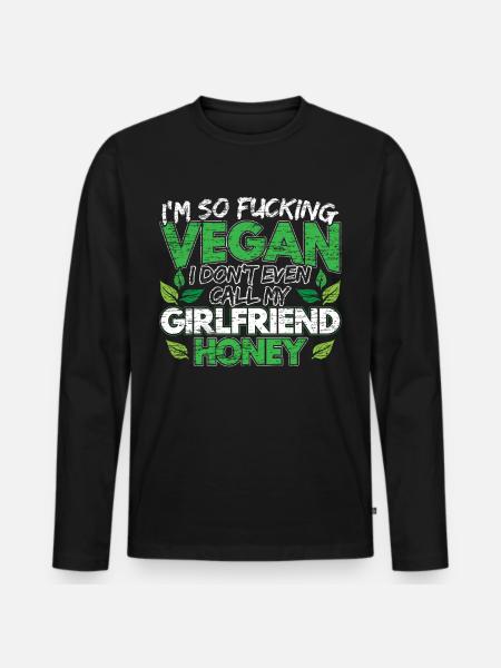 Vegans - Men's Premium Organic Long Sleeve Shirt - black