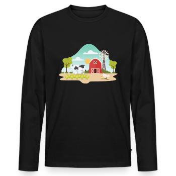 farm - Men's Premium Organic Long Sleeve Shirt - black - Front - Nico (187cm)
