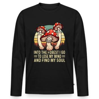 Magic Mushrooms Psychedelisch Drogen Halluzinogen - Männer Premium Bio Langarmshirt - Schwarz - Vorne - Nico (187cm)