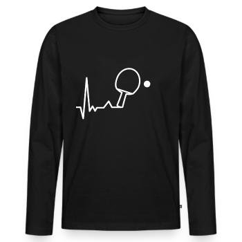Table tennis - Men's Premium Organic Long Sleeve Shirt - black - Front - Nico (187cm)