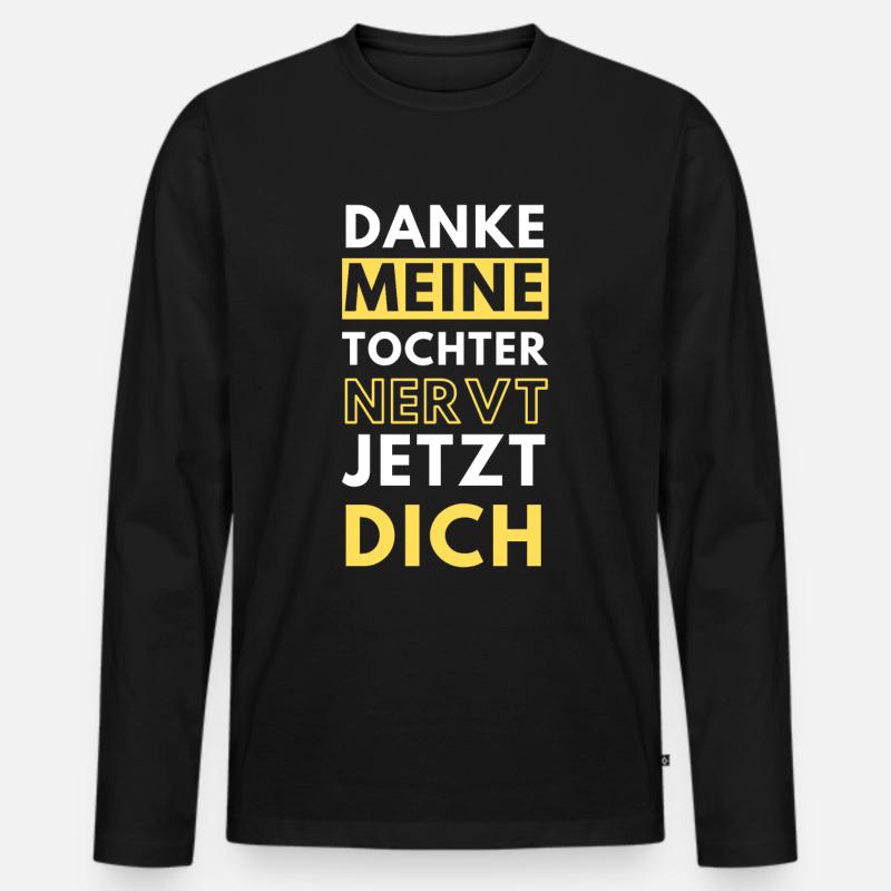Schwiegersohn witziger Spruch - Männer Premium Bio Langarmshirt - Schwarz