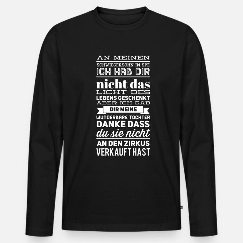 Schwiegersohn witziger Spruch - Männer Premium Bio Langarmshirt - Schwarz