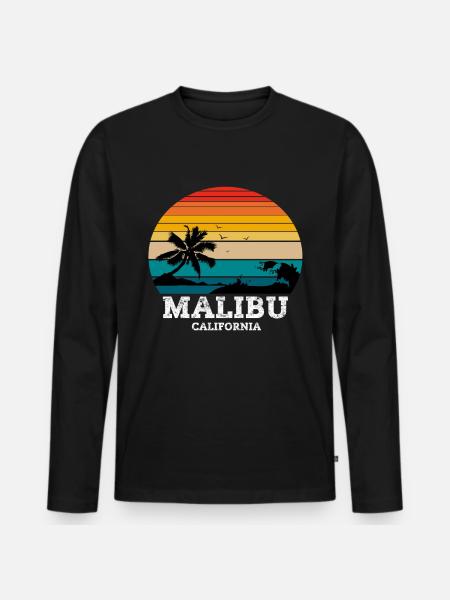 MALIBU CALIFORNIA - Men's Premium Organic Long Sleeve Shirt - black