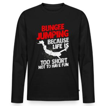 Bungee Jumping - Männer Premium Bio Langarmshirt - Schwarz - Vorne - Nico (187cm)