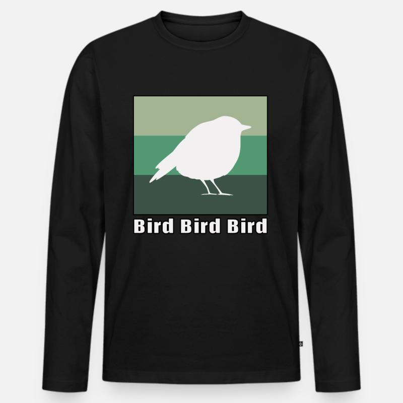 Vogel Vogel Vogel - Männer Premium Bio Langarmshirt - Schwarz