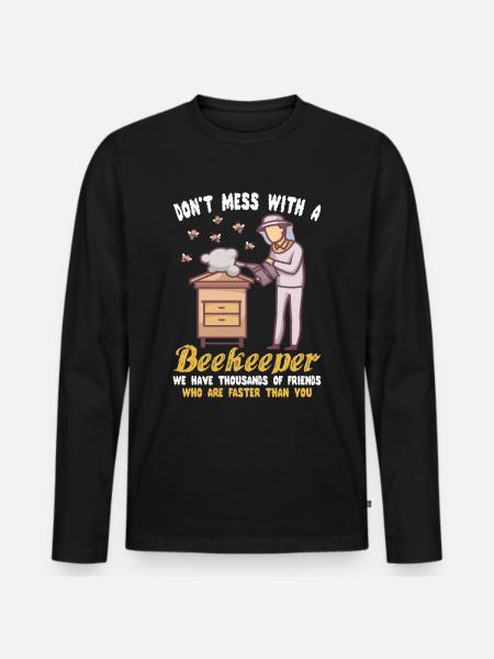 Beekeeper beekeeper bees honeybee gift - Men's Premium Organic Long Sleeve Shirt - black