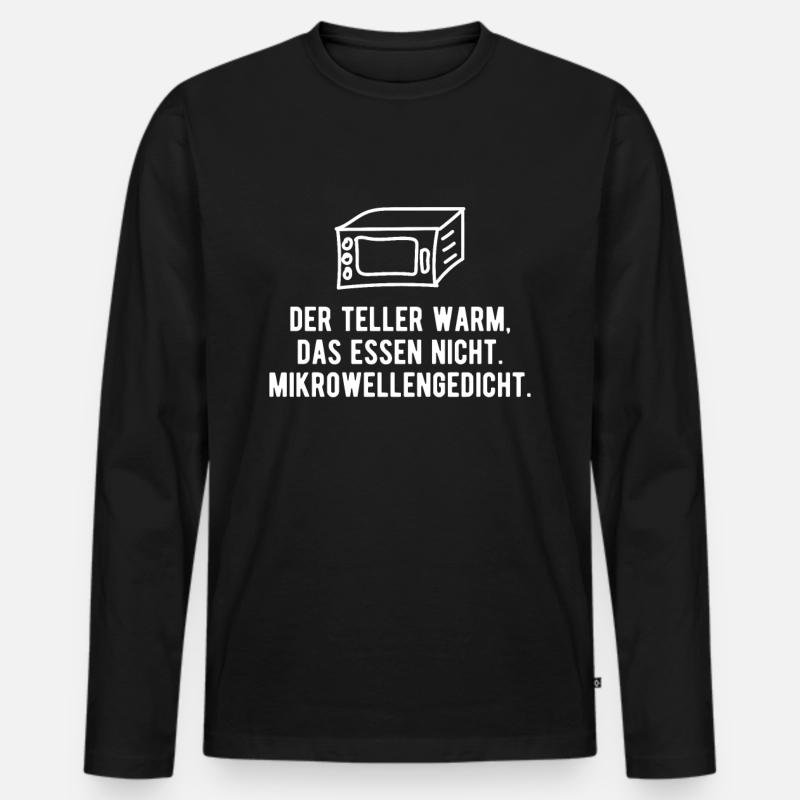 Mikrowelle lustiger Spruch Gedicht Geschenkidee - Männer Premium Bio Langarmshirt - Schwarz