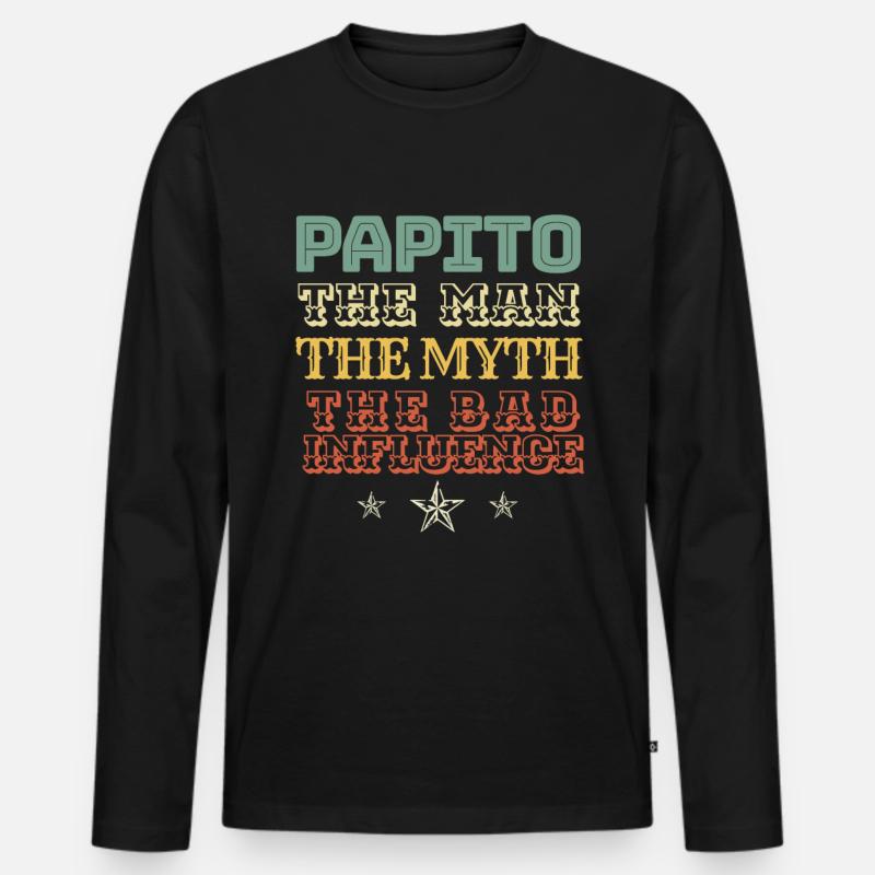 Soccer PAPITO - Männer Premium Bio Langarmshirt - Schwarz