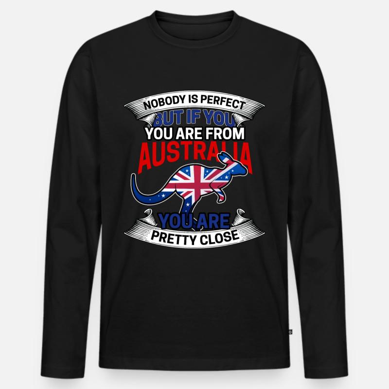 Australien - Männer Premium Bio Langarmshirt - Schwarz