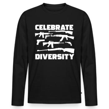 Célébrer la diversité Deuxième amendement Pro Gun Enthu - T-shirt manches longues Premium bio Homme - noir - Devant - Nico (187cm)