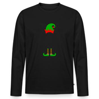 Custom Elf Customes Add Your Text - Männer Premium Bio Langarmshirt - Schwarz - Vorne - Nico (187cm)