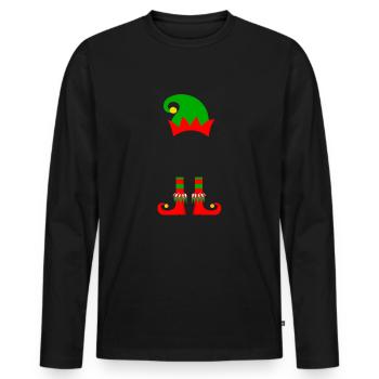 Custom Elf Customes Add Your Text - Männer Premium Bio Langarmshirt - Schwarz - Vorne - Nico (187cm)