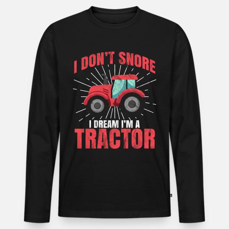 Traktor - Männer Premium Bio Langarmshirt - Schwarz