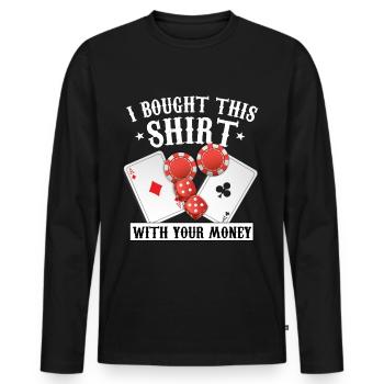 Poker - Männer Premium Bio Langarmshirt - Schwarz - Vorne - Nico (187cm)