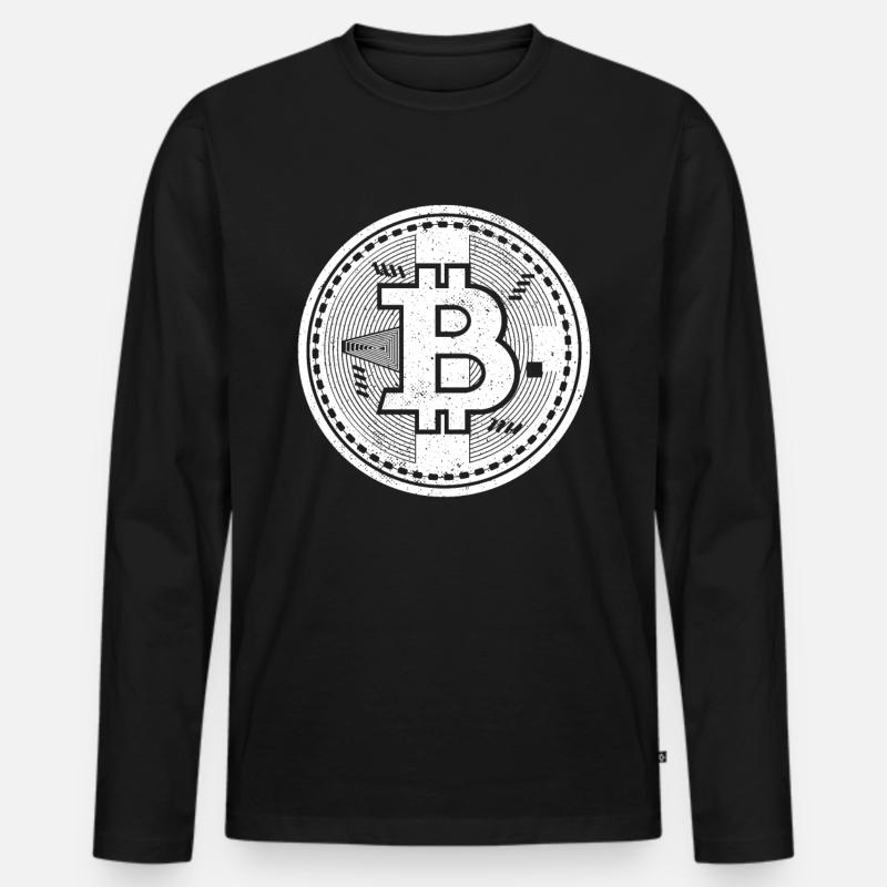 Bitcoin - Männer Premium Bio Langarmshirt - Schwarz