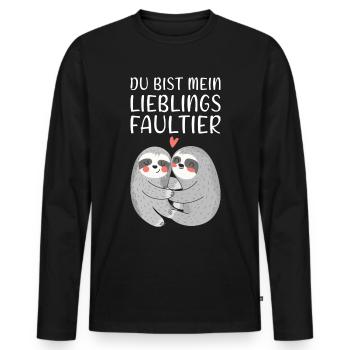 Lieblings Faultier Spruch Faultiere - Männer Premium Bio Langarmshirt - Schwarz - Vorne - Nico (187cm)