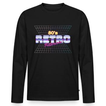 80's Retro Vintage Disco 80er Geschenk - Männer Premium Bio Langarmshirt - Schwarz - Vorne - Nico (187cm)
