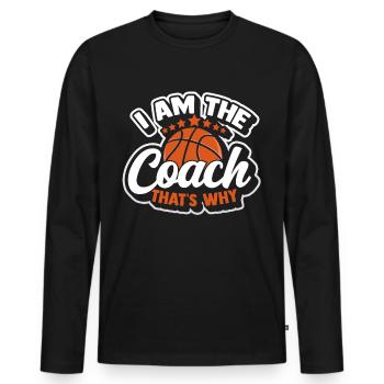 Basketball Streetball Dunking Coach Basket - Men's Premium Organic Long Sleeve Shirt - black - Front - Nico (187cm)