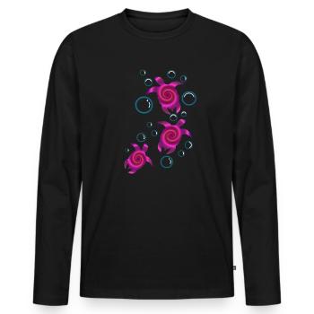 Turtles under water, Turtles under water - Men's Premium Organic Long Sleeve Shirt - black - Front - Nico (187cm)