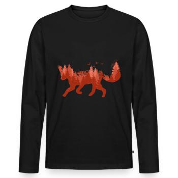 Fox Foxes - Men's Premium Organic Long Sleeve Shirt - black - Front - Nico (187cm)