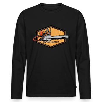 Tronçonneuse Tronçonneuse What Can I Destroy ? Cadeau - T-shirt manches longues Premium bio Homme - noir - Devant - Nico (187cm)