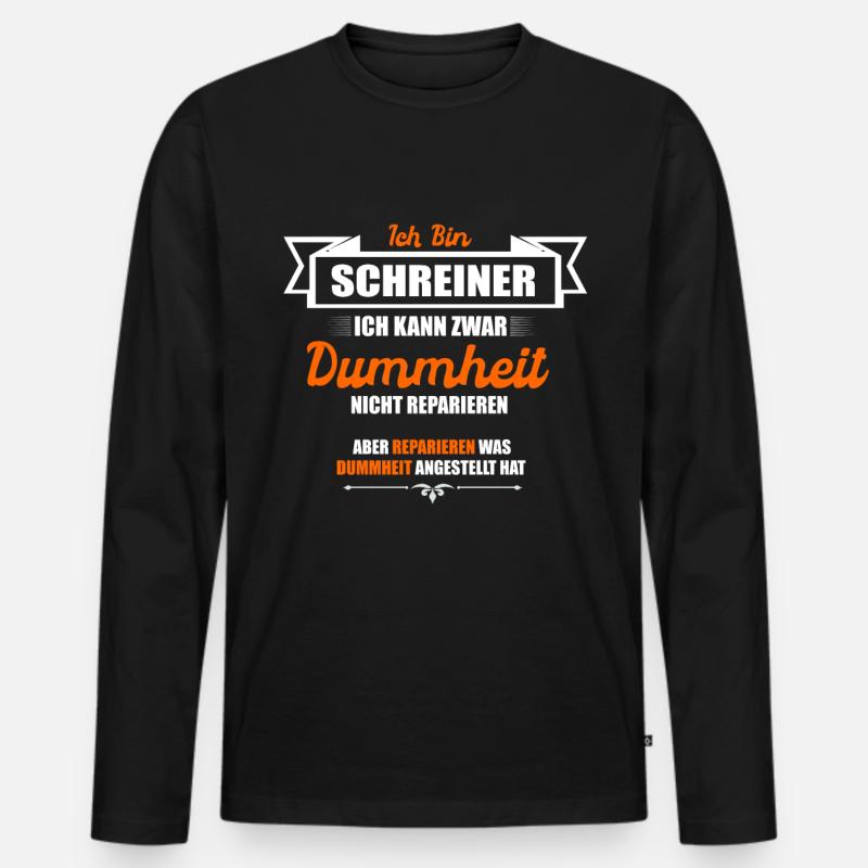 Schreiner - Männer Premium Bio Langarmshirt - Schwarz