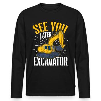 Travaux de construction de pelles travaux de dragage de construction de routes - T-shirt manches longues Premium bio Homme - noir - Devant - Nico (187cm)