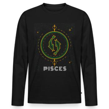 Fische Fische Fische - Männer Premium Bio Langarmshirt - Schwarz - Vorne - Nico (187cm)