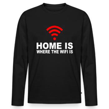 Wireless Wifi Wlan Gamer IT-Programmierer Geschenk - Männer Premium Bio Langarmshirt - Schwarz - Vorne - Nico (187cm)