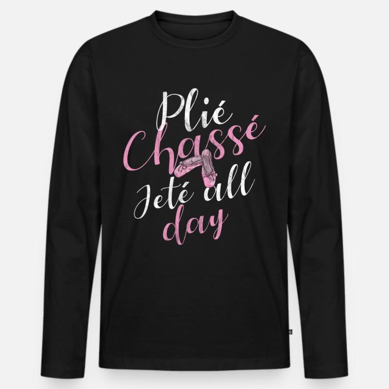 Ballett - Männer Premium Bio Langarmshirt - Schwarz