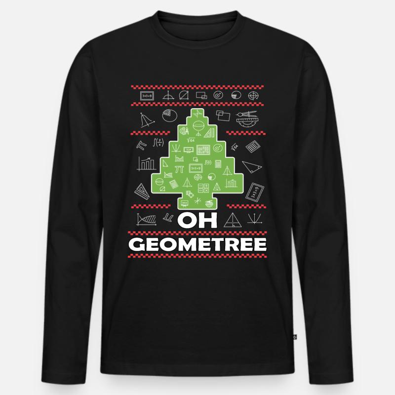 Oh Geometree - Männer Premium Bio Langarmshirt - Schwarz
