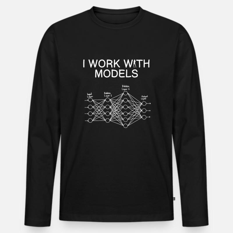 Lustiges Data Science Geschenk Netz - Männer Premium Bio Langarmshirt - Schwarz