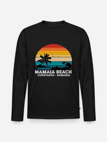 MAMAIA BEACH MAMAIA CONSTANTA - ROMANIA - Männer Premium Bio Langarmshirt - Schwarz