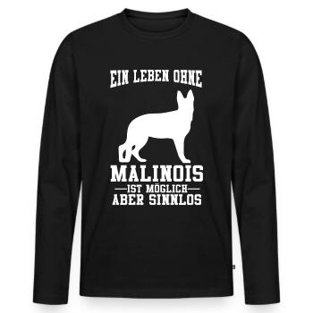 Malinois Diensthund Hund Schäferhund Geschenk - Männer Premium Bio Langarmshirt - Schwarz - Vorne - Nico (187cm)