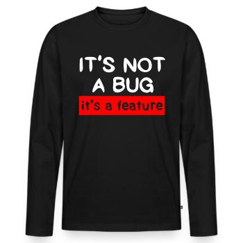 Programmer - Coder - Hacker - IT - Men's Premium Organic Long Sleeve Shirt - black - Front - Nico (187cm)