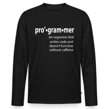 Programmer - Coder - Hacker - IT - Men's Premium Organic Long Sleeve Shirt - black - Front - Nico (187cm)