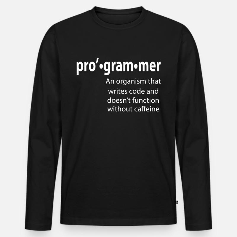 Programmierer - Coder - Hacker - IT - Männer Premium Bio Langarmshirt - Schwarz