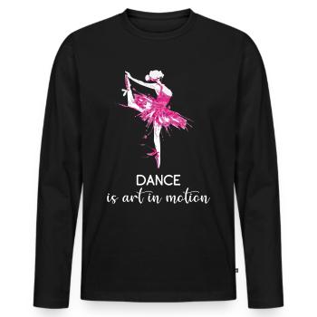 Ballett Tanzen ist Kunst in Bewegung - Männer Premium Bio Langarmshirt - Schwarz - Vorne - Nico (187cm)