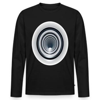 Effet vortex 3D avec tourbillon / effet tourbillon 3D - T-shirt manches longues Premium bio Homme - noir - Devant - Nico (187cm)