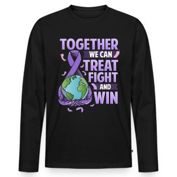 Cancer Awareness Cancer Prevention World Cancer Day - Men's Premium Organic Long Sleeve Shirt - black - Front - Nico (187cm)